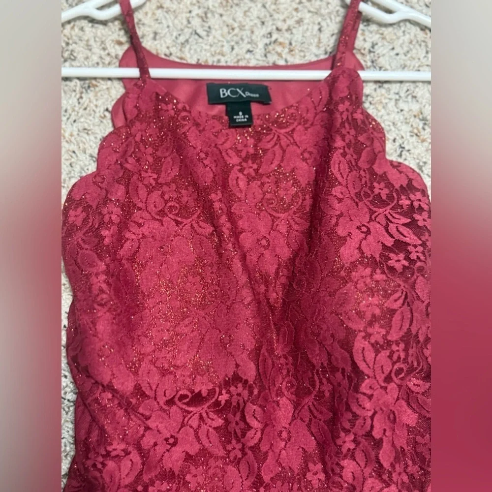 Elegant Red Lace Dress Sz S
